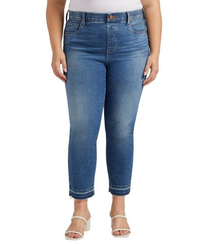 Plus Size Valentina High Rise Straight Cropped Jeans Blue Luster $52.92 Jeans