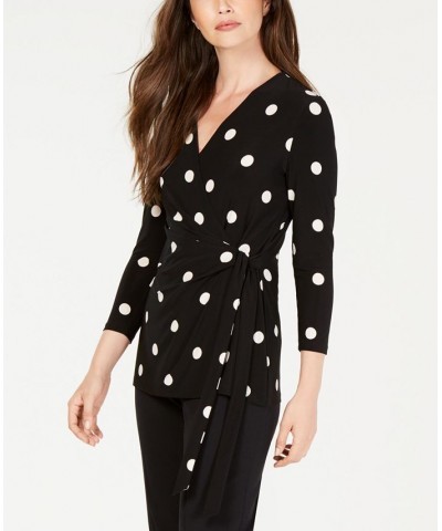 Petite Dot-Print Side-Tie Top Anne Black/anne White $27.40 Tops