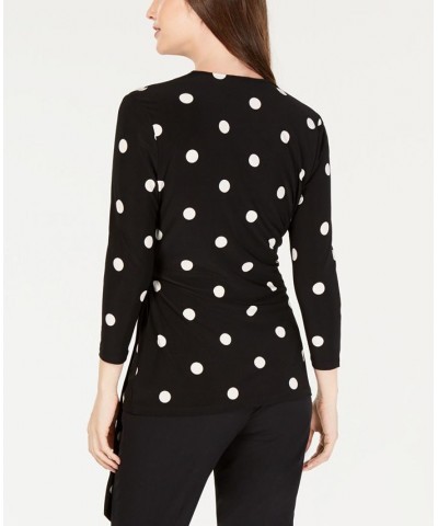 Petite Dot-Print Side-Tie Top Anne Black/anne White $27.40 Tops