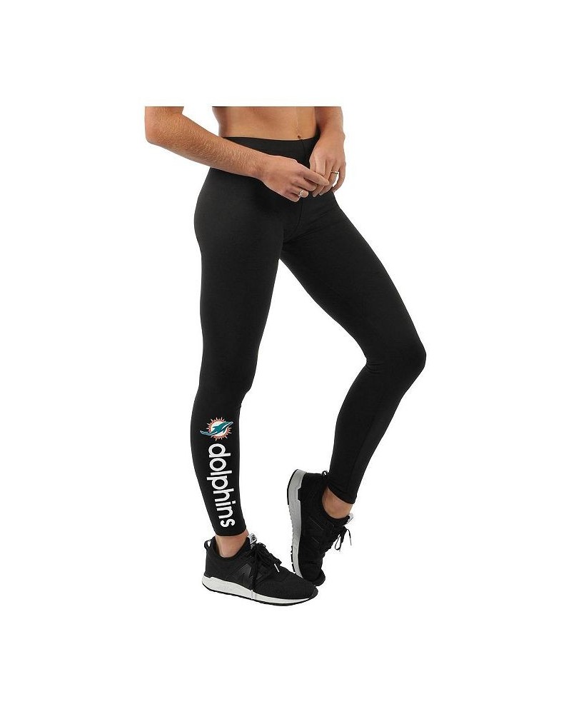 Women's Black Miami Dolphins Post Season Leggings Black $22.22 Pants