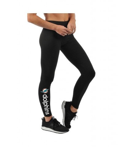 Women's Black Miami Dolphins Post Season Leggings Black $22.22 Pants