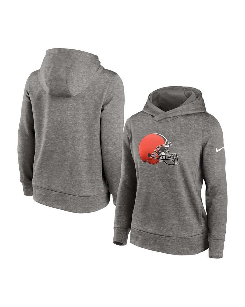 Women's Heathered Charcoal Cleveland Browns Performance Pullover Hoodie Black $42.30 Sweatshirts