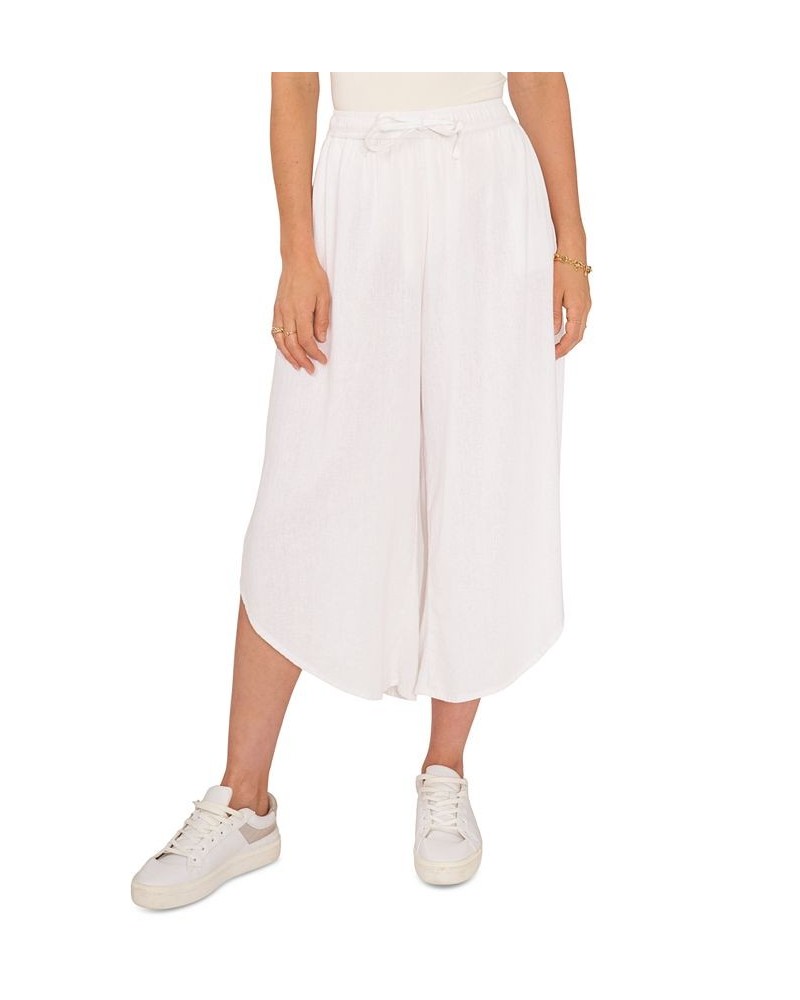 Women's Wide-Leg Cropped Pull-On Pants Ultra White $23.53 Pants