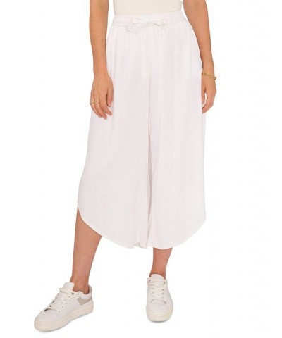 Women's Wide-Leg Cropped Pull-On Pants Ultra White $23.53 Pants