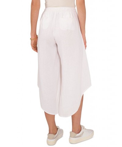 Women's Wide-Leg Cropped Pull-On Pants Ultra White $23.53 Pants