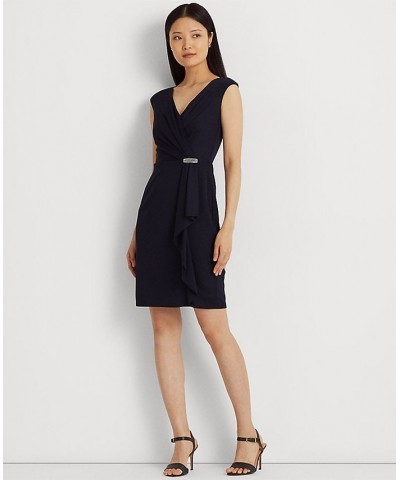 Women's Jersey Cap-Sleeve Cocktail Dress Lighthouse Navy $66.60 Dresses