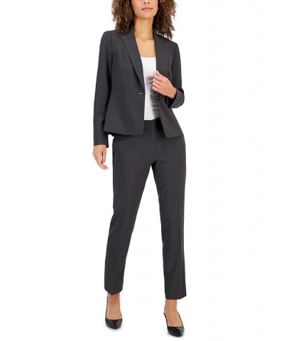 Women's One-Button Slim-Fit Pantsuit Regular and Petite Sizes Charcoal $70.00 Suits