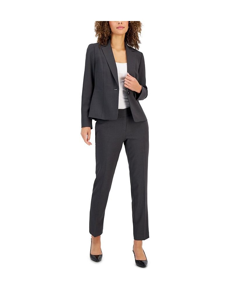 Women's One-Button Slim-Fit Pantsuit Regular and Petite Sizes Charcoal $70.00 Suits