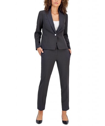 Women's One-Button Slim-Fit Pantsuit Regular and Petite Sizes Charcoal $70.00 Suits