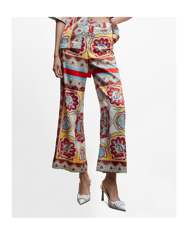 Women's Baroque Print Pants Red $47.69 Pants