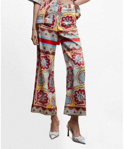 Women's Baroque Print Pants Red $47.69 Pants