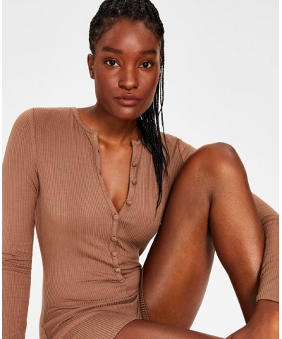 Style Not Size Women's and Plus Size Solid Romper Tan/Beige $10.03 Sleepwear