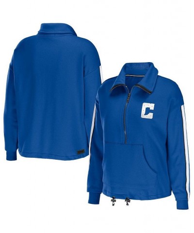 Women's Royal Indianapolis Colts Logo Stripe Half-Zip Top Royal $36.55 Tops