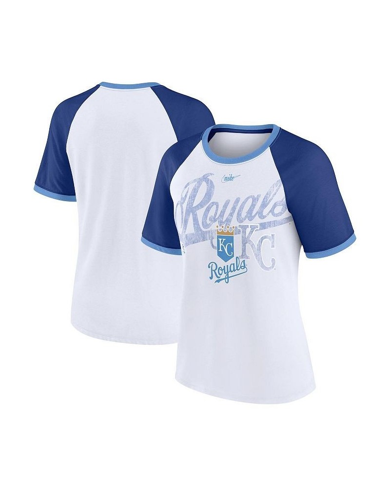 Women's White Kansas City Royals Rewind Color Remix Fashion Raglan T-shirt White $23.00 Tops