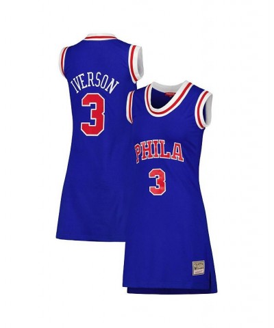 Women's Allen Iverson Royal Philadelphia 76ers 1996 Hardwood Classics Name & Number Player Jersey Dress Royal $57.50 Dresses