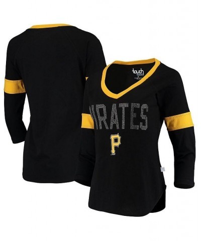 Women's by Alyssa Milano Black Pittsburgh Pirates Ultimate Fan Raglan 3/4 Sleeve V-Neck T-shirt Black $28.99 Tops