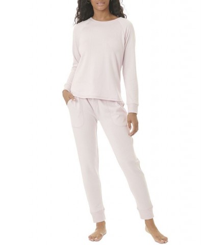 Women's Hacci Long Sleeve Pajama Set Blush $44.00 Sleepwear