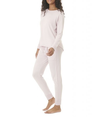 Women's Hacci Long Sleeve Pajama Set Blush $44.00 Sleepwear