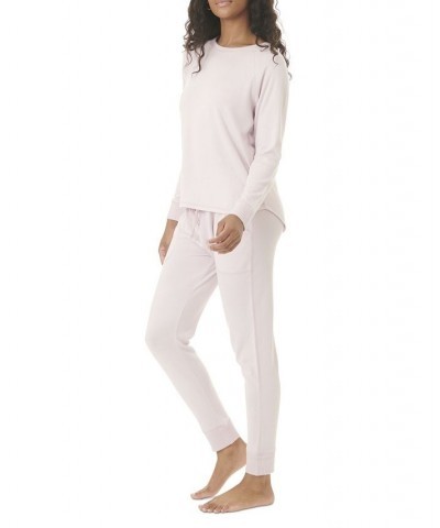 Women's Hacci Long Sleeve Pajama Set Blush $44.00 Sleepwear