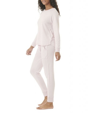 Women's Hacci Long Sleeve Pajama Set Blush $44.00 Sleepwear