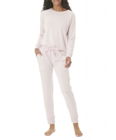 Women's Hacci Long Sleeve Pajama Set Blush $44.00 Sleepwear