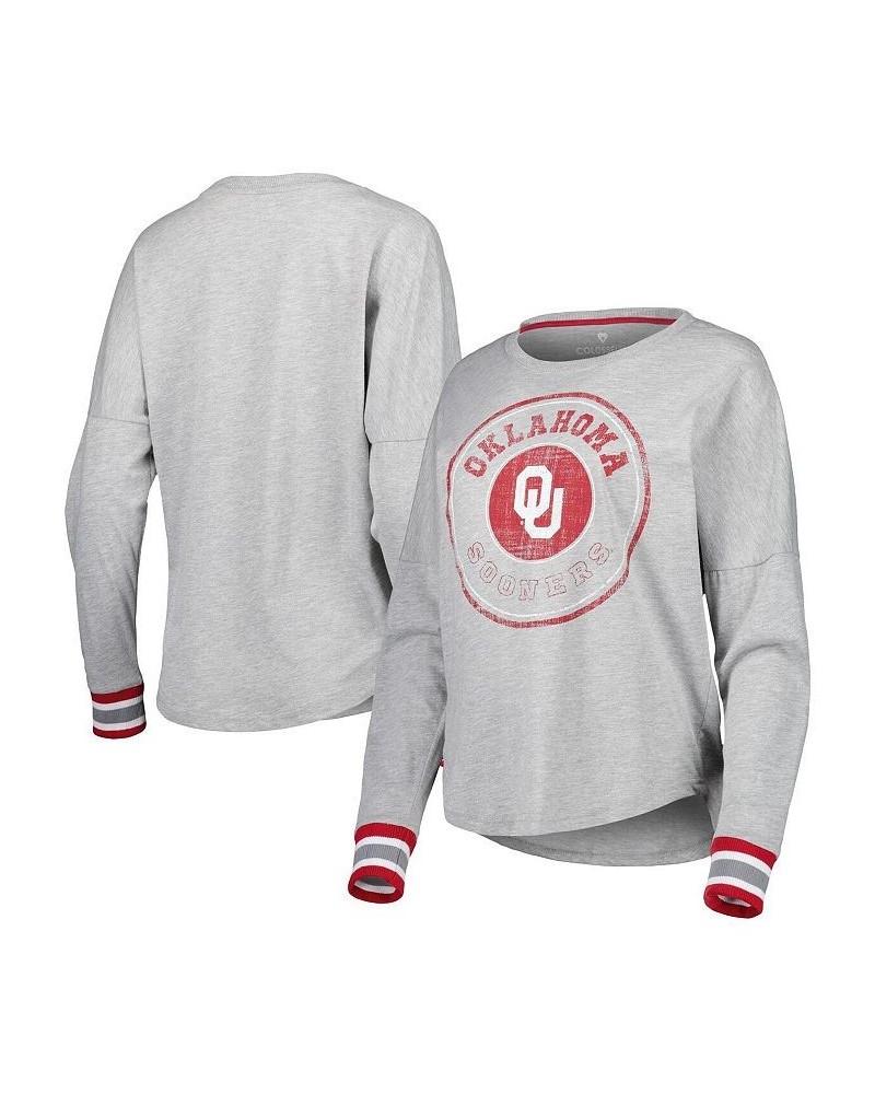 Women's Heathered Gray Oklahoma Sooners Andy Long Sleeve T-shirt Heathered Gray $22.50 Tops