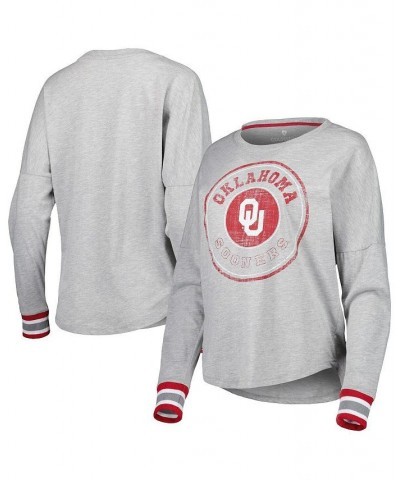 Women's Heathered Gray Oklahoma Sooners Andy Long Sleeve T-shirt Heathered Gray $22.50 Tops