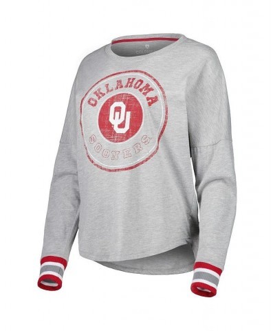 Women's Heathered Gray Oklahoma Sooners Andy Long Sleeve T-shirt Heathered Gray $22.50 Tops