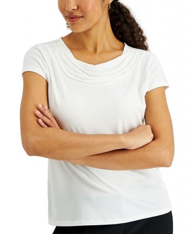 Women's Cowl-Neck Short-Sleeve Top Royal Blue $16.66 Tops