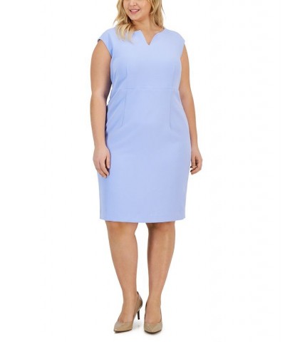 Plus Size Sleeveless Sheath Dress Blue $30.67 Dresses