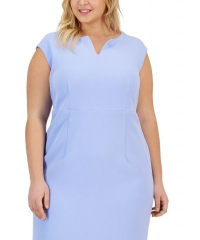 Plus Size Sleeveless Sheath Dress Blue $30.67 Dresses