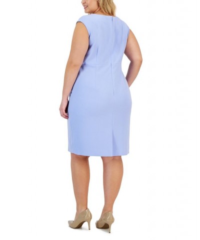 Plus Size Sleeveless Sheath Dress Blue $30.67 Dresses