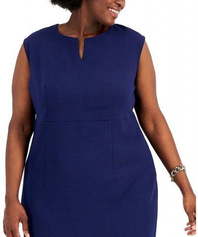 Plus Size Sleeveless Sheath Dress Blue $30.67 Dresses