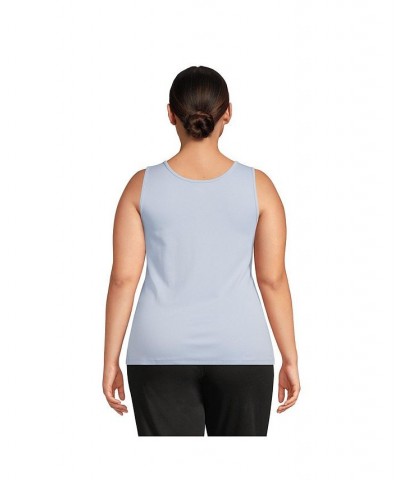 Women's Plus Size Cotton Tank Top Soft blue haze $20.13 Tops