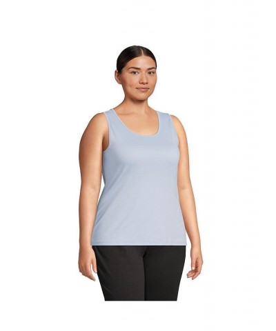 Women's Plus Size Cotton Tank Top Soft blue haze $20.13 Tops