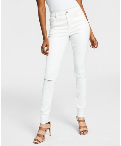 Women's Mid-Rise Ripped Skinny Jeans White $19.08 Jeans