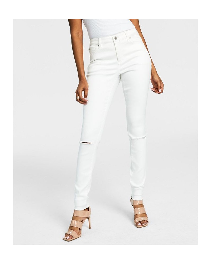 Women's Mid-Rise Ripped Skinny Jeans White $19.08 Jeans