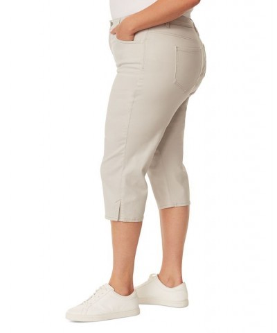 Plus Size Amanda Capri-Length Jeans Tan/Beige $18.23 Jeans