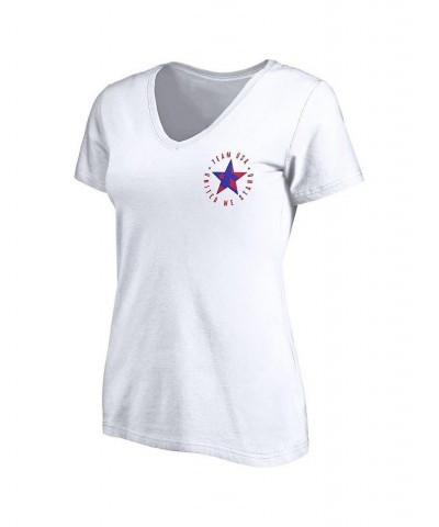 Women's Branded White Favorite Team V-Neck T-shirt White $22.05 Tops