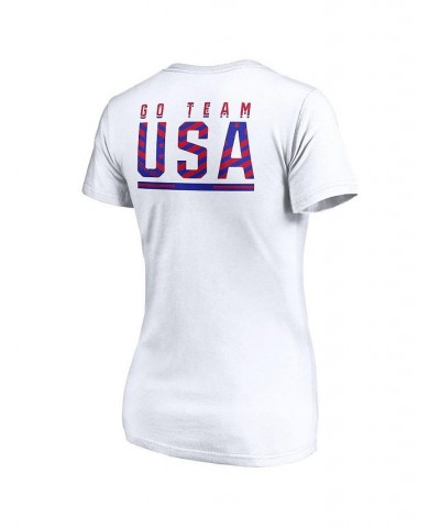 Women's Branded White Favorite Team V-Neck T-shirt White $22.05 Tops