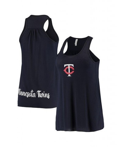 Women's Navy Minnesota Twins Front Back Tank Top Navy $23.50 Tops