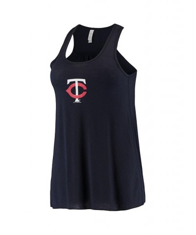 Women's Navy Minnesota Twins Front Back Tank Top Navy $23.50 Tops