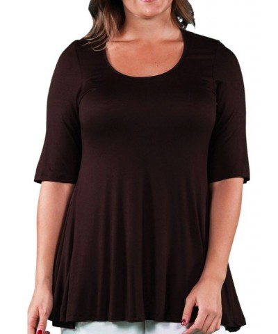 Women's Plus Size Tunic Top Brown $26.80 Tops