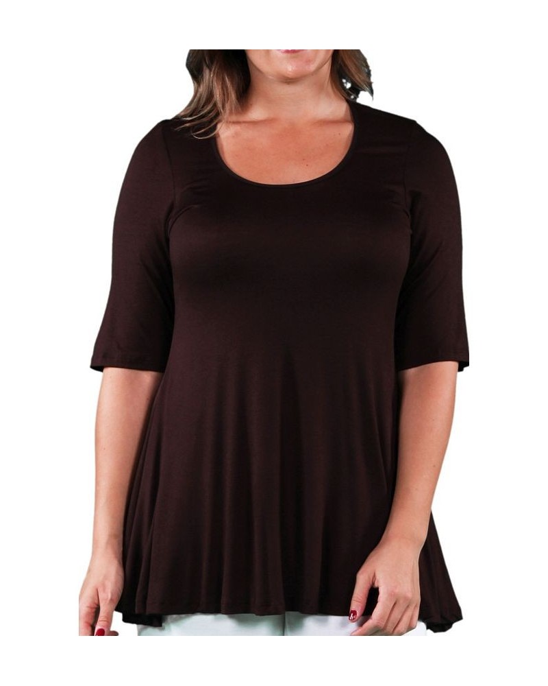 Women's Plus Size Tunic Top Brown $26.80 Tops