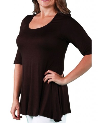 Women's Plus Size Tunic Top Brown $26.80 Tops