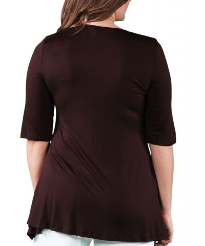 Women's Plus Size Tunic Top Brown $26.80 Tops