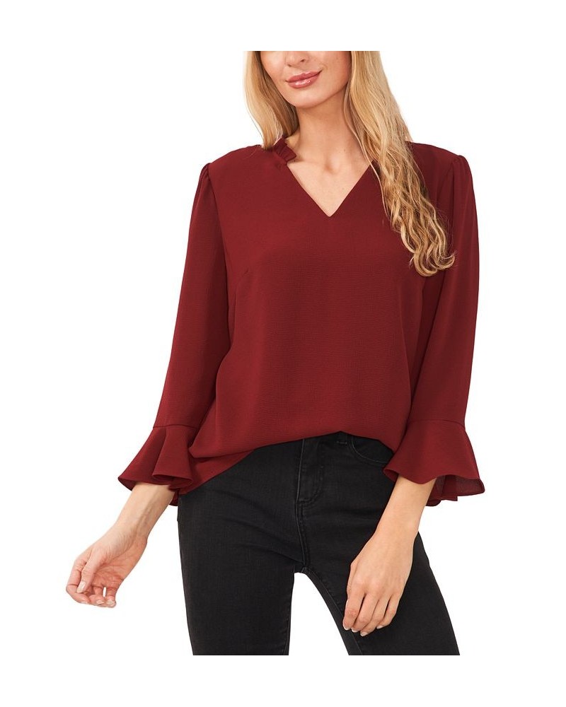 Women's Shirt Jacket Blouse & A-Line Skirt Claret Red $37.92 Skirts