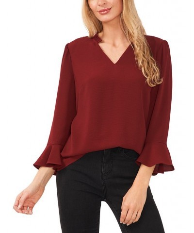 Women's Shirt Jacket Blouse & A-Line Skirt Claret Red $37.92 Skirts