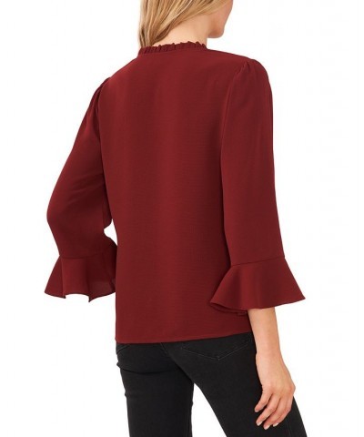 Women's Shirt Jacket Blouse & A-Line Skirt Claret Red $37.92 Skirts