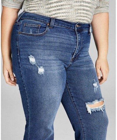 Trendy Plus Size Ripped Flare-Leg Jeans Off Road $13.80 Jeans